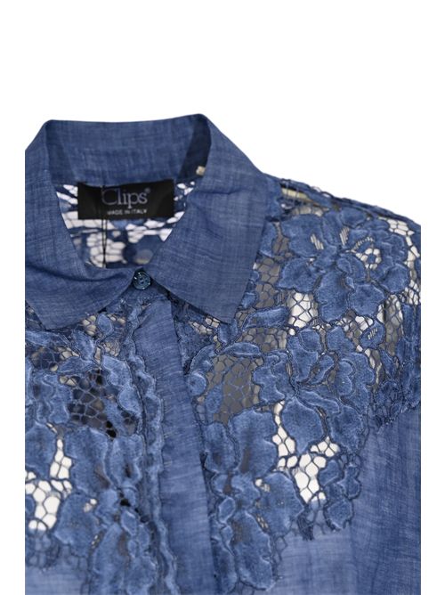 Camicia in ramie traforato con dettagli floreali Clips | E374 973600038